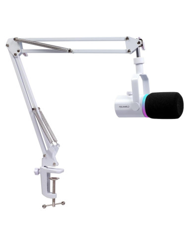 Micrófono Dinámico USB/XLR FEELWORLD PM1 con Brazo Soporte