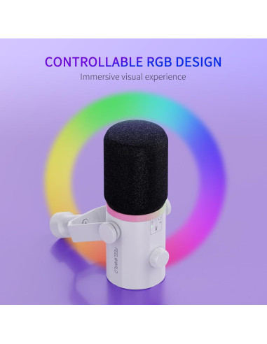 Micrófono Dinámico USB/XLR FEELWORLD PM1 con Brazo Soporte