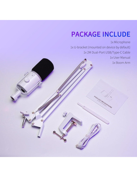 Micrófono Dinámico USB/XLR FEELWORLD PM1 con Brazo Soporte