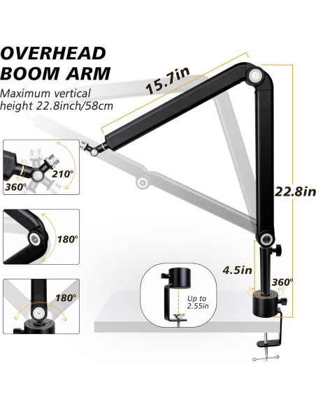 Brazo de Micrófono SUNMON para Blue Yeti y HyperX QuadCast