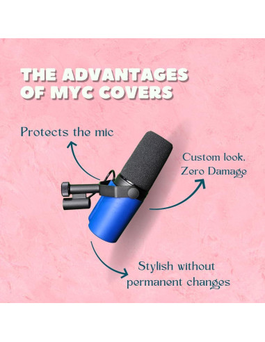 Cubierta de Micrófono Azul Myc para Shure SM7B y SM7dB