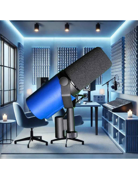 Cubierta de Micrófono Azul Myc para Shure SM7B y SM7dB