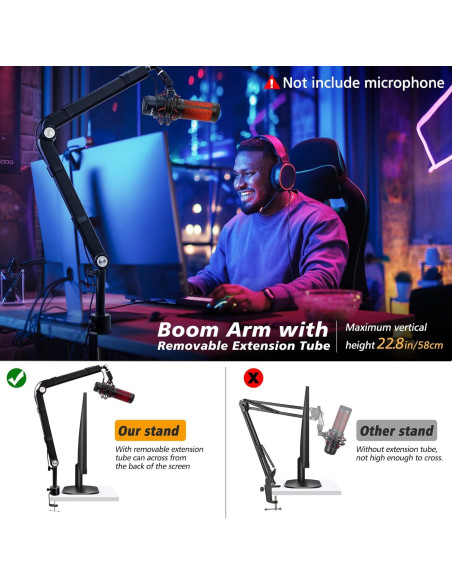 Brazo de Micrófono SUNMON para Blue Yeti y HyperX QuadCast