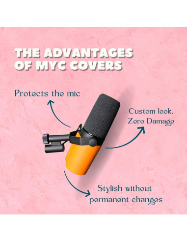 Cubierta de Micrófono Naranja Myc para Shure SM7B y SM7dB