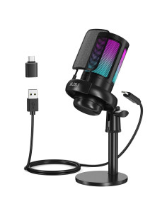Micrófono USB NJSJ M200 RGB para PC y Consolas - Silencio Táctil