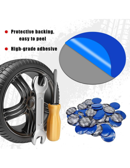 120 Piezas Parche de Reparación de Neumáticos Ohleats 32-58mm