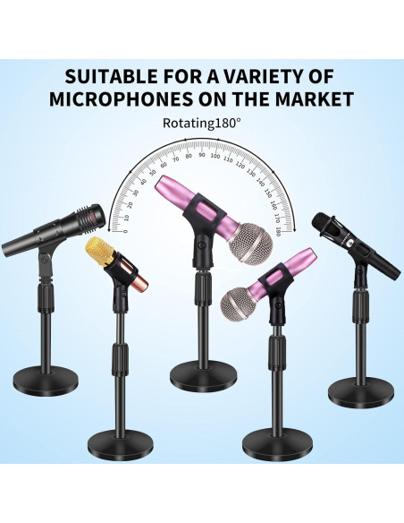Soporte de Micrófono de Escritorio Ajustable Acero 10-14 Pulgadas