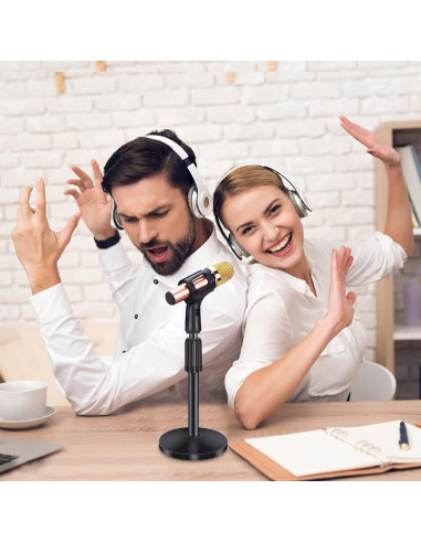 Soporte de Micrófono de Escritorio Ajustable Acero 10-14 Pulgadas