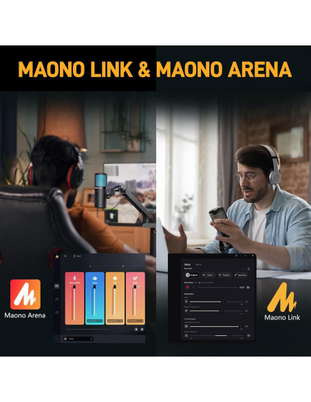 Micrófono USB MAONO DM50 para Juegos y Streaming, 3 Patrones