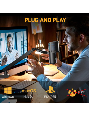 Micrófono USB MAONO DM50 para Juegos y Streaming, 3 Patrones