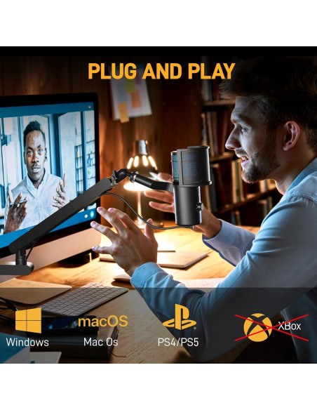 Micrófono USB MAONO DM50 para Juegos y Streaming, 3 Patrones