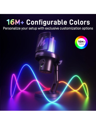 Micrófono Inalámbrico USB MAONO DM40 Pro Negro con AI