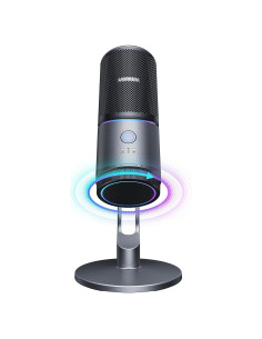 Micrófono UGREEN USB con Luces RGB, 24bit/96kHz, Cardioide