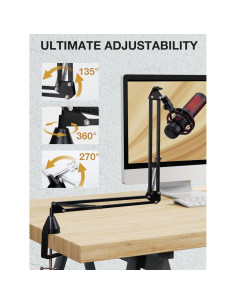 Brazo de Micrófono de Perfil Bajo SUNMON para Gaming y Streaming 2