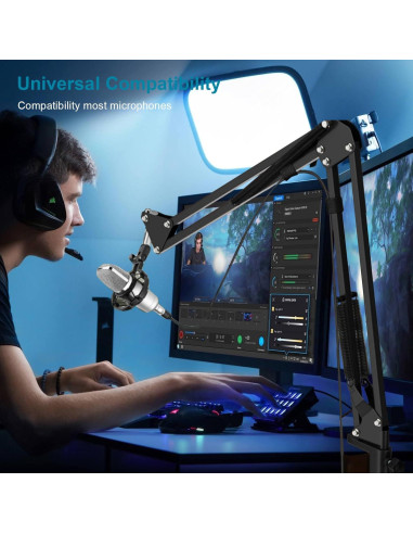 Brazo de Micrófono Ajustable 360 Metal para Blue Yeti HyperX