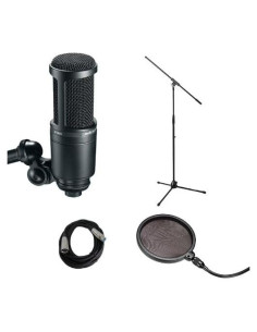 Paquete de Grabación Vocal Audio Technica AT2020 con Soporte y Filtro