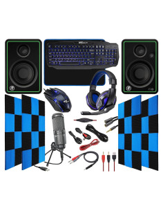 Micrófono USB Audio-Technica AT2020USB+ con Kit de Juegos Azul