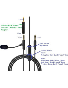Micrófono FlexBoomPro Desmontable con Adaptador 2.5mm a 3.5mm 2