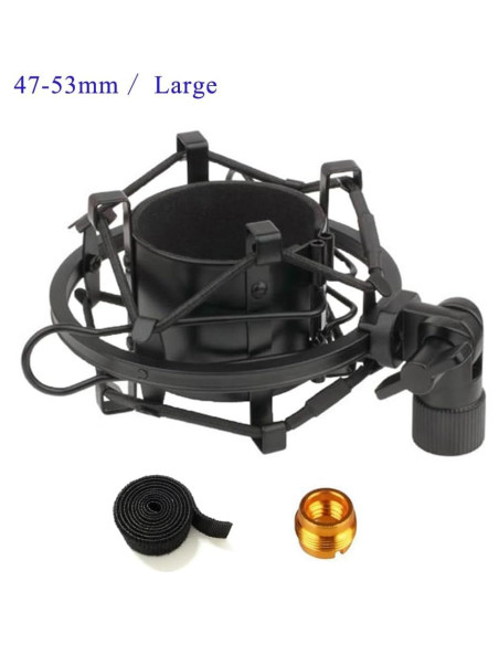 Soporte de micrófono Etubby 47-53mm ajustable con adaptador Soporte de micrófono Etubby 47-53mm ajustable con adaptador