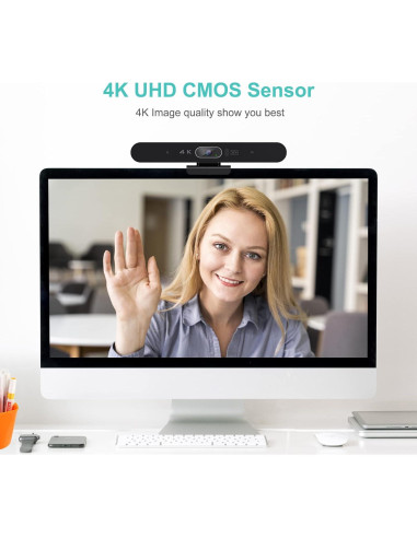 Cámara de Conferencia 4K RayBit SeeUp 4C con Micrófono y Altavoz