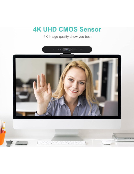 Cámara de Conferencia 4K RayBit SeeUp 4C con Micrófono y Altavoz