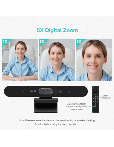 Cámara de Conferencia 4K RayBit SeeUp 4C con Micrófono y Altavoz