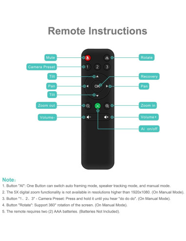 Cámara de Conferencia 4K RayBit SeeUp 4C con Micrófono y Altavoz