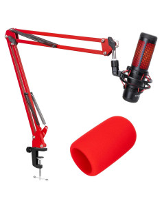 Brazo de Micrófono SUNMON Rojo para HyperX QuadCast con Filtro Pop