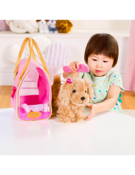 Cachorro de Peluche Cocker Spaniel Pucci Pups con Bolsa