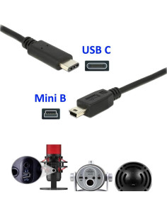 Cable USB-C para Micrófonos Blue Yeti y Snowball iCE 2
