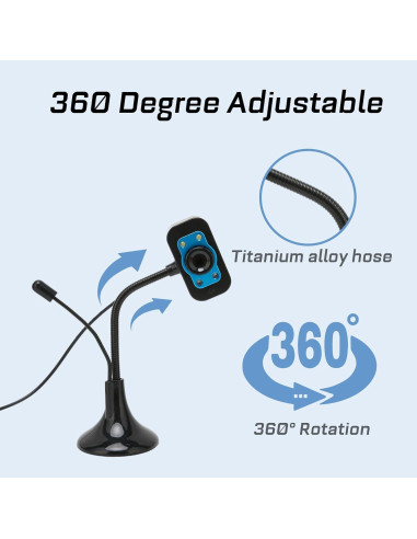 Cámara Web Sanpyl USB Manual con Luz LED y Micrófono