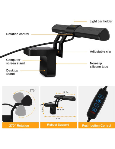 Luz LED para Videoconferencias Yeenhoopy R11, 3 Modos Ajustables
