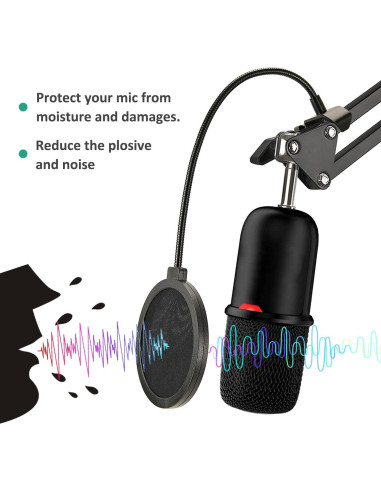 Soporte de Micrófono HyperX SoloCast con Filtro Antipop