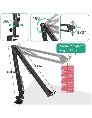 Soporte de Micrófono HyperX SoloCast con Filtro Antipop