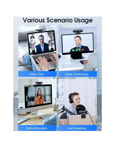 Cámara Web HD 1080P Genérico H806 con Micrófono y Tapa