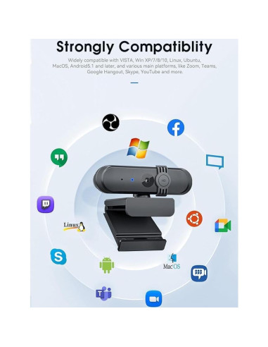 Cámara Web HD 1080P Genérico H806 con Micrófono y Tapa