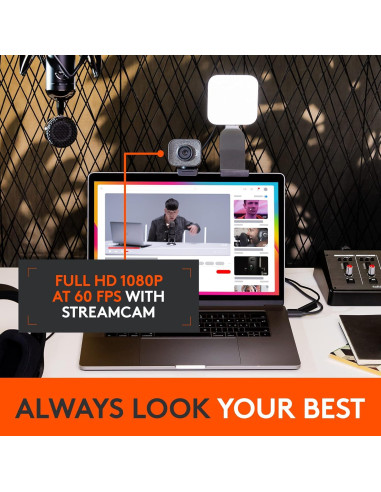 Luz LED Logitech Litra Glow para Streaming con TrueSoft