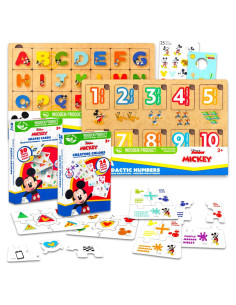 Juguetes Educativos Mickey Mouse - Rompecabezas y Tarjetas