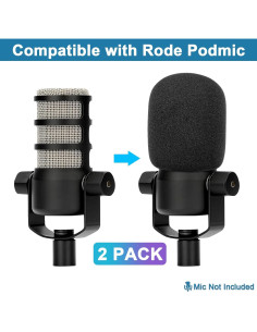 Pantalla contra viento 2Pack para micrófono Rode Podmic 2