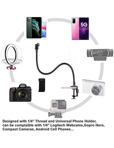 Soporte para Teléfono y Webcam Ajustable Etubby 70 cm