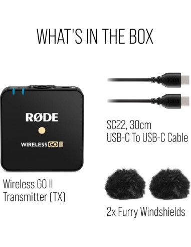 Transmisor Inalámbrico RDE GO II TX Ultra-Compacto 30g