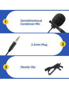 Paquete de 2 Micrófonos Lavalier CaTeFo LM2 para DJI y Rode 2