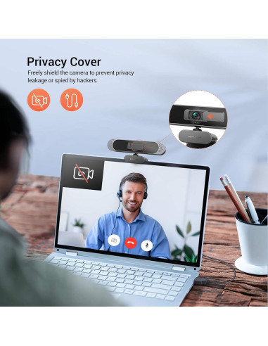 Webcam 4K DEPSTECH DW49 con Autofoco y Micrófono Dual