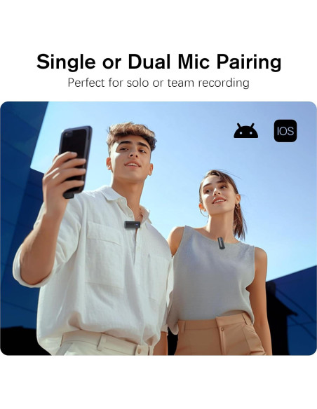 Micrófono Lavalier Inalámbrico Rythflo LM03 con 2 TX y 2 RX