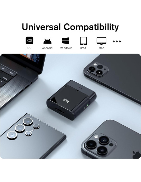 Micrófono Lavalier Inalámbrico Rythflo LM03 con 2 TX y 2 RX