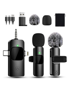 Micrófono Lavalier Inalámbrico EVXVE K15 con Receptor 4 en 1