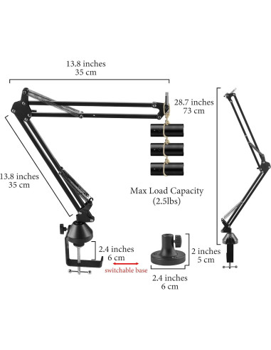 Brazo de Micrófono Geekria para Razer Seiren V3 Mini y Elite
