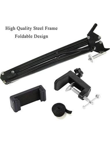 Soporte de teléfono con brazo de tijera Etubby para webcam y celulares