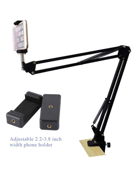Soporte de teléfono con brazo de tijera Etubby para webcam y celulares