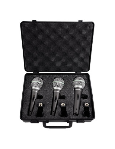Paquete de 3 Micrófonos Dinámicos Samson Q6 Cardioides